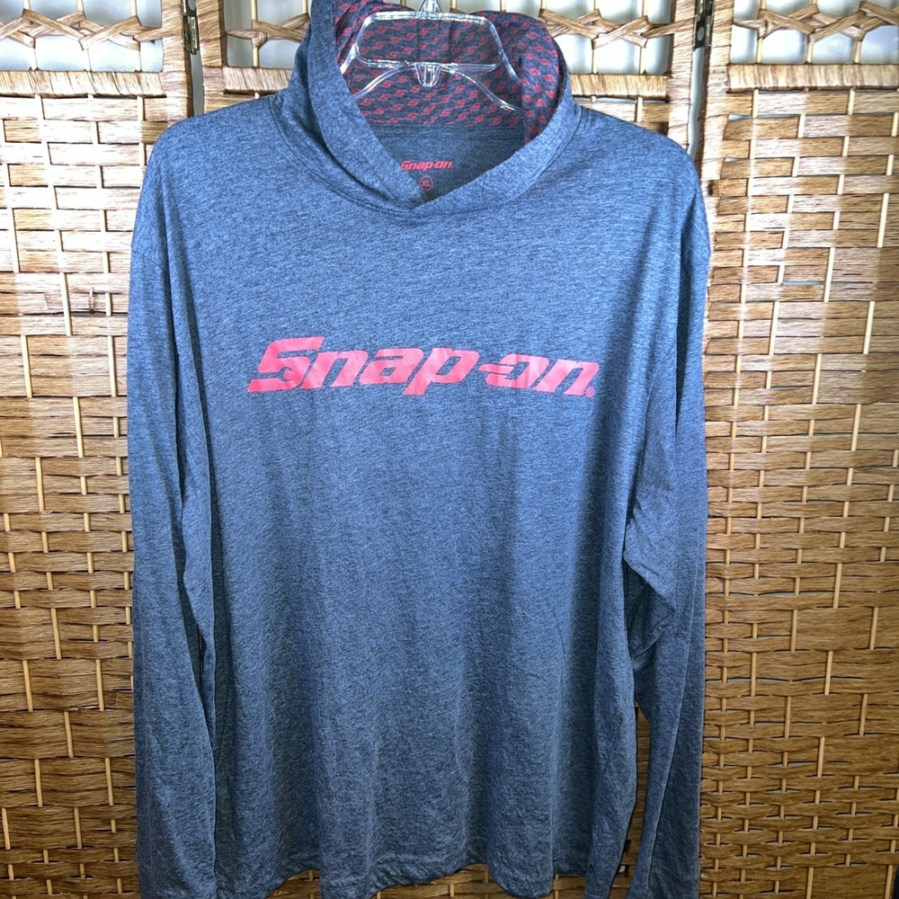 Snap On Tools Hoodie Shirt Mens XL Gray Pullover Tri Blend Active Long Sleeve